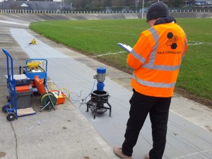 Abrasion testing at velodrome